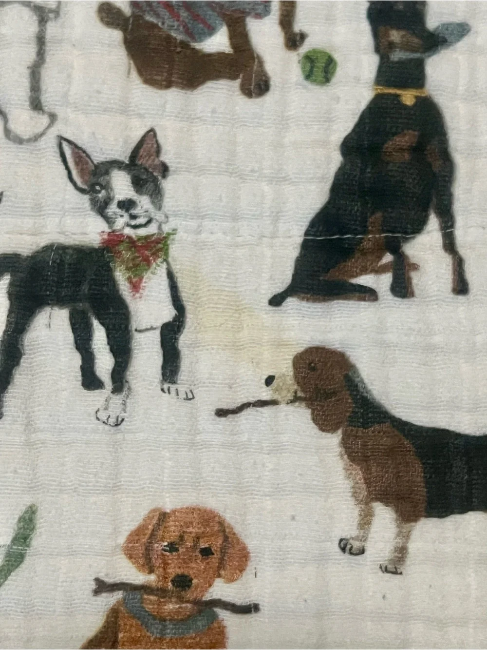 Dog Print Muslin Crib Bedding Quilted Baby Blanket and Sheet- Little Unicorn